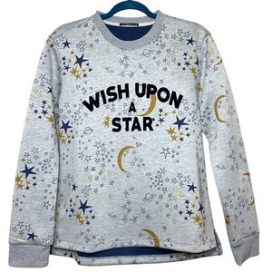 Canal Sweatshirt Gray Sz M Wish Upon Star Celestial Stars Long Sleeve Pullover